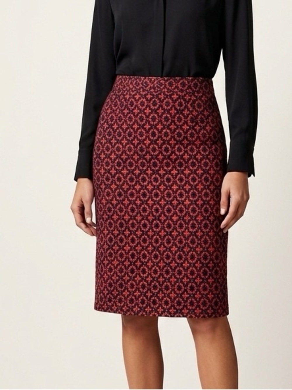 Le Suit Separates Skirt Size 22W Elegance Classic Red Pencil Straight